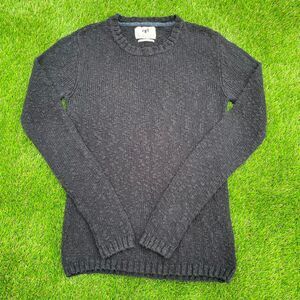 Black Minimum 100% Cotton Knit Heavyweight Pullover Sweater Danish Designer
